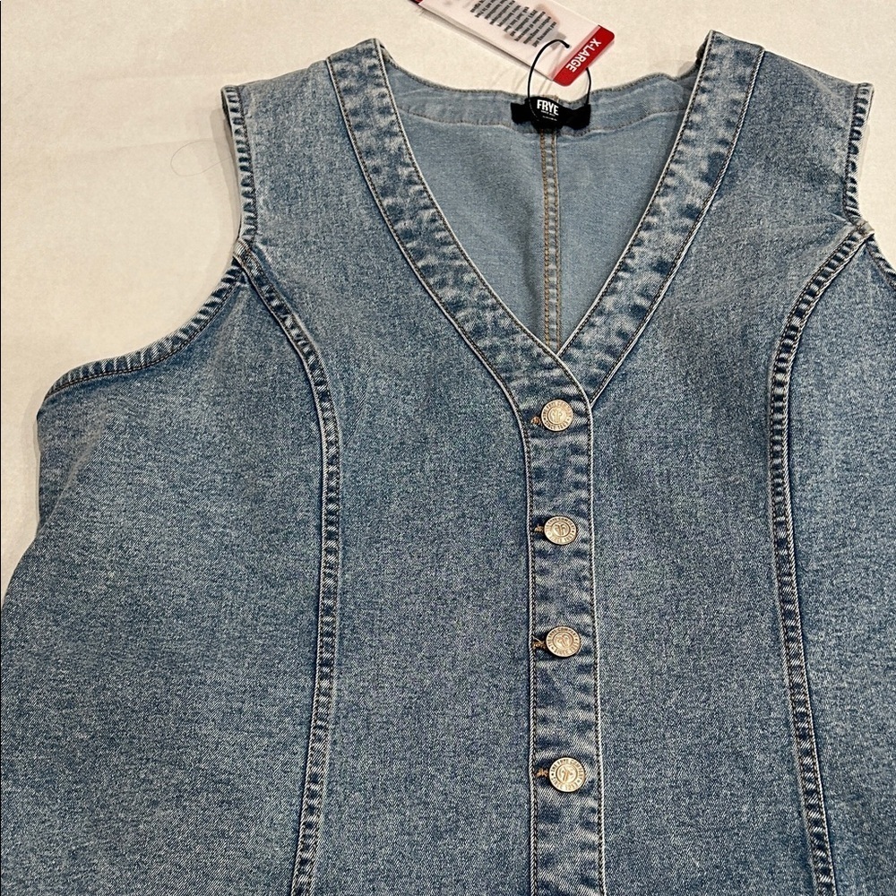 Frye Blue Denim Mini Dress XL - Picture 3 of 6